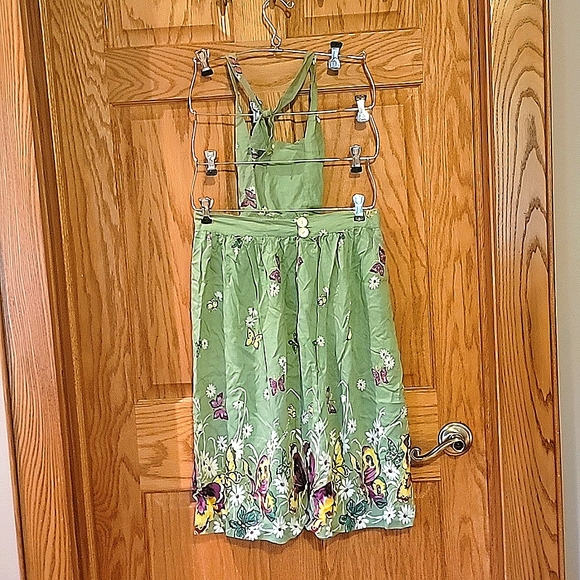 Vintage Green Floral Pinofore Dress - Picture 2 of 2